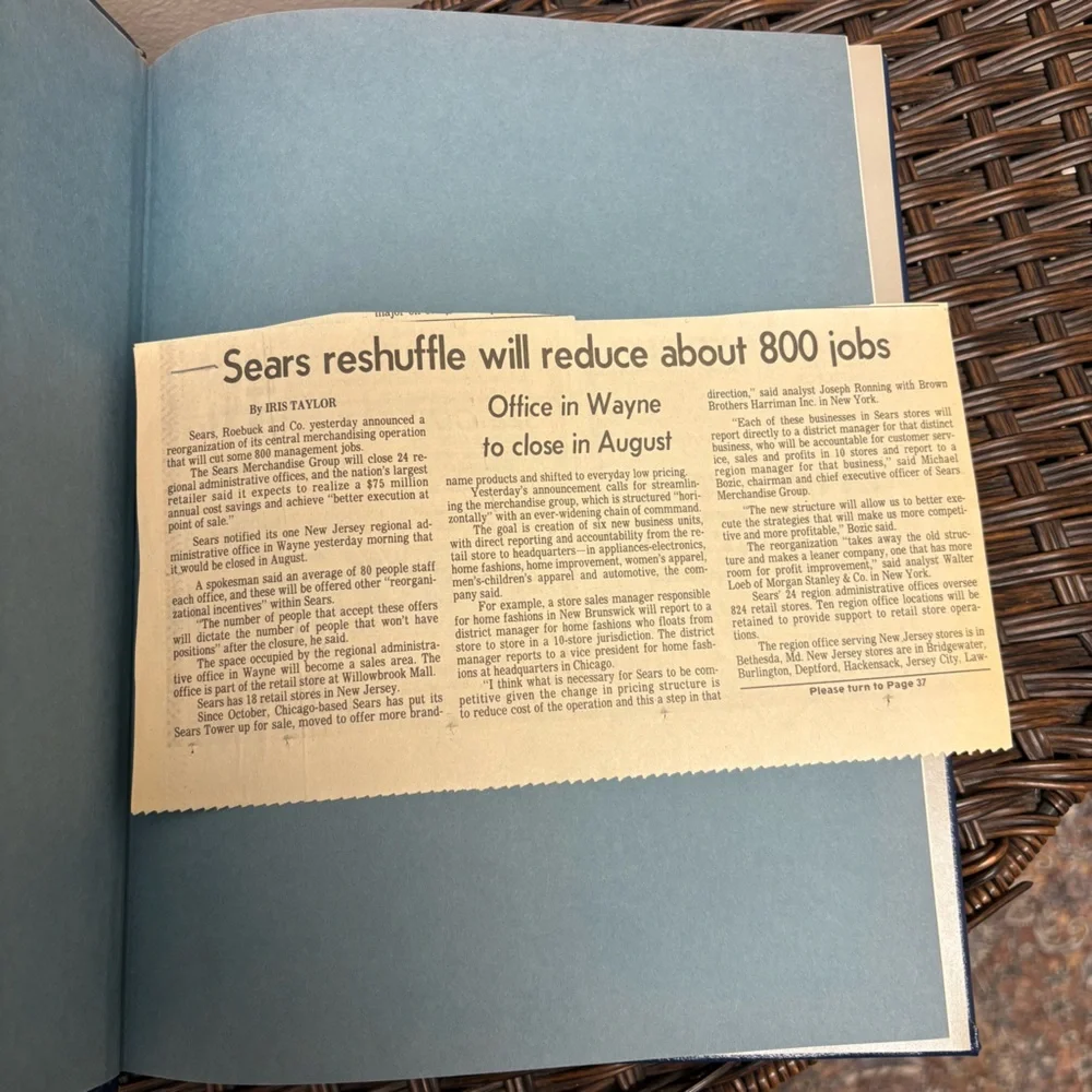 Sears Roebuck 100th Anniversary Leather-Look Book - Navy & Gold